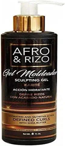 Afro & Rizo Gel para Esculpting de 236 ml – Gel para Modelar para Rizos Definidos e Hidratados, Libre de Sulfatos, Parabenos y Aceites Minerales  