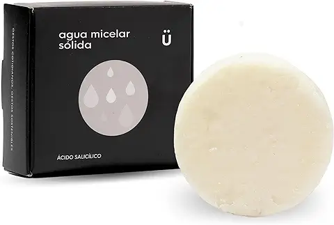Agua Micelar + Jabon Facial Sólido Natürbrush - Limpiador Facial 2 en 1, Elimina Maquillaje, Limpia en Profundidad Cara y Ojos, Para Todo Tipo de Pieles, Formato Viaje  
