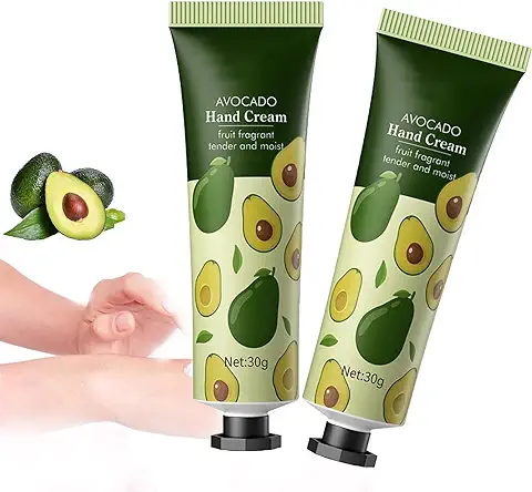 Aguacate Crema de Manos,Crema Hidratante con Fragancias,Crema Manos Natural,Crema Hidratante Manos,Crema Manos Mini,Crema Manos Reparadora,para Manos y Pies Secos,30g,2 Piezas  