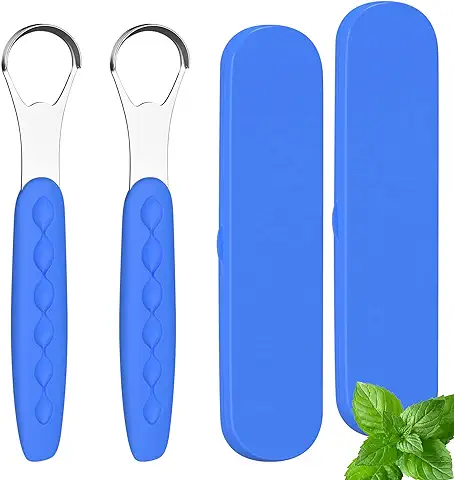 AIBAOBAO 2 Piezas Cepillo Para Lengua Limpiador De Lengua, Adultos Y NiñO Limpiador De Lengua Bucal Acero Inoxidable, Herramientas Para Cuidado De Lengua Con Caja, Reduce Bucal Mal Aliento  