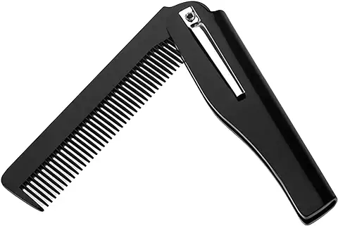 AIBAOBAO Peine de Bolsillo Plegable para Hombres, Plástica Peine Barba, Peine de Bolsillo Para Peinar y Peinar Diariamente Estilizar Cabello, Bigote y Barba – Cuidado Masculino – Regalo Ideal  