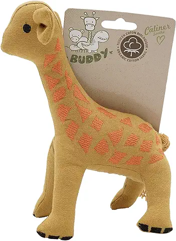 Aime - Peluche de Peluche Ecológico de Tela de Algodón Orgánico, Juguete Biológico para Perro con Jirafa Integrado (diámetro 21 cm)  