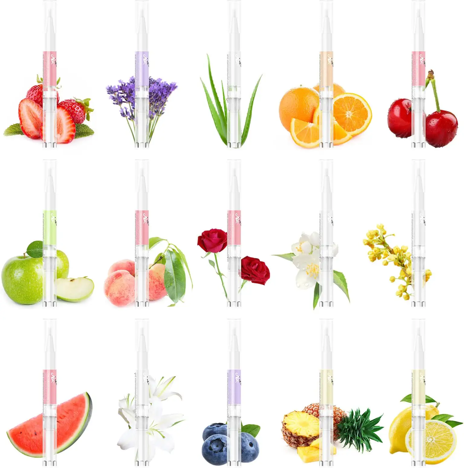 15Pcs Aceite Cuticulas Uñas, AISEELY Aceite Hidratante de Cutícula, Mezcla de Sabores Fortalecedor de Uñas para la Reparación de Uñas Secas y Agrietadas y el Cuidado de Las Uñas  