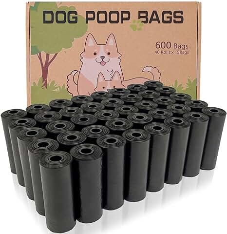 AiTodos® 600PCS Bolsas Caca Perro, Negro - Bolsas Excrementos Perros - Adecuado Salir de Casa, 30 * 21.5CM, Polietileno-Material, Portátil (40 Rollos, 15 por Rollo) -Poop Bags  