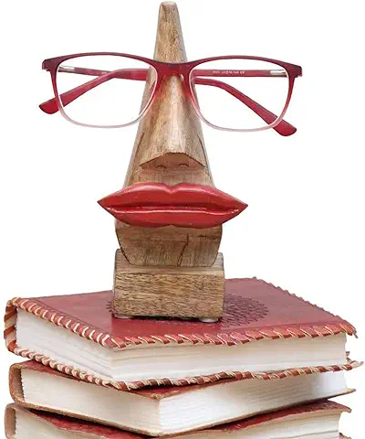 Ajuny Soporte de Madera para Gafas con Forma de Labios Hechos a mano para Decoración del Hogar  