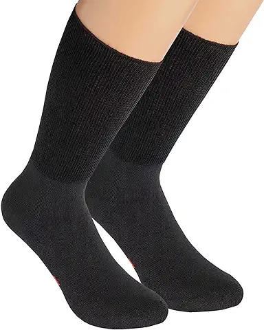 Alber's SALUS - 5 Pares - Calcetines Diabéticos para Hombre Sin Elástico, Puño Ancho Sin Goma Súper Cómodo, Base de Esponja, para Pies Sensibles  
