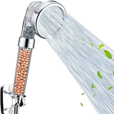 Alcachofa de Ducha， Iones Filtro Alta Presión Water Saving Baño Antical Función de modo 3 Ionica Mano Cabeza de Ducha for Dry Skin & Hair by Nosame®  