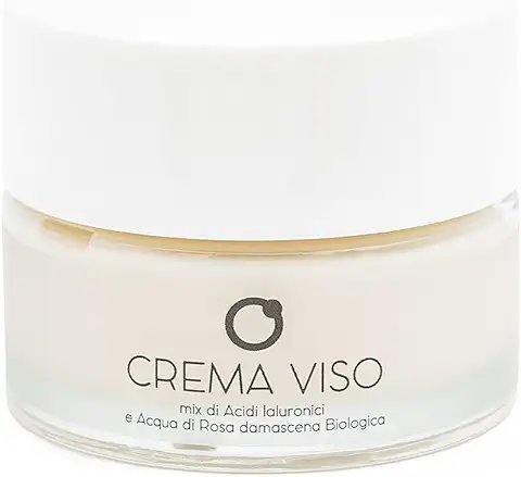 ALE&GIÒ Crema Facial Mezcla de ácidos Hialurónicos y agua de rosa Damascena Ecológica, Efectos Relajantes, Antiestrés y Bienestar, Propiedades Antioxidantes, piel Suave  