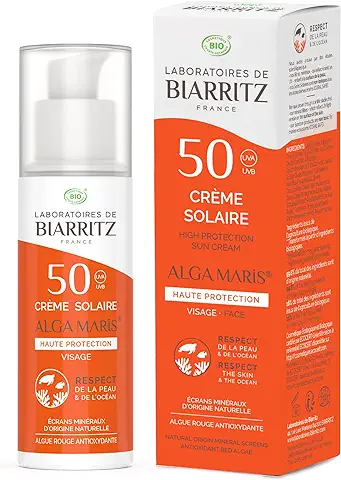 Algamaris - Crema Solar Facial, SPF50, Certificado bio, 50 ml  