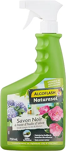 Algoflash Naturasol Pulverizador de Jabón Negro Concentrado, para la Limpieza de los árboles y del Interior de la Casa, Utilizar en Agricultura Ecológica, 750 ml, Biosapret750 a  
