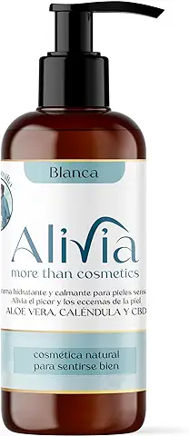 Alivia Cosmetics/Crema Hidratante Natural para Piel Atópica, con Caléndula y Aloe Vera. Alivio del Picor y Regeneración de Pieles Sensibles. Uso Facial y Corporal. 200 ml.  