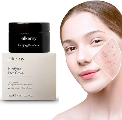 ALKEMY Crema Antiacné e Imperfecciones – Cosmética Natural – Tratamiento Acné Dermatológicamente Testado – Fuerte Acción Calmante con Efecto Purificante – PURIFYNG FACE CREAM  