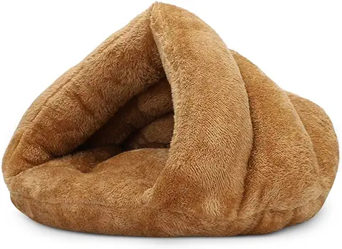 ALLSOPETS Cama para Gatos Cama de Perro Cama Perros Redonda Felpa Cojín Lavable Invierno Adecuado Cálido Camas Sueño Mejorado para Gatos Perritos Perros Pequeños Amarillo  