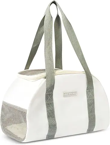 ALLSOPETS Transportín Perro Gato Bolso para Perros Pequeños Cachorros Bolso Transportín de Viaje Portátil y Transpirable con Correa Interior de Seguridad para Menos de 6kg Animal Gris  