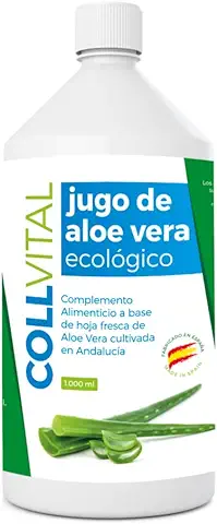 Aloe vera puro para Beber con Pulpa Natural/zumo 99.5% aloe vera con Certificación Bio y Ecologico/bebida de jugo de aloe vera Organico Fabricada en España 1 Litro  