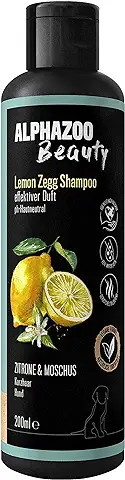 Alphazoo Lemon Zegg Champú para Perros 200 ml, Cuidado del Pelaje Contra los Olores con Limón, Almizcle y Coco, Brillo del Pelaje, Piel Vital, Peinabilidad, Ecológico y Vegano, Champú Natural  