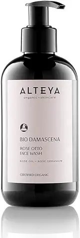 Alteya Organics Limpiador Facial Certificado Orgánico USDA Cuidado de la piel 250 ml Damascena Limpiador Facial Galardonado con Aceite de Rosa Búlgara Orgánica Purificante, Calmante y Embellecedor  