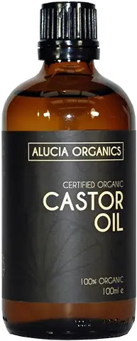 ALUCIA ORGANICS Aceite de Ricino Orgánico Certificado - Aceite de Ricino 100% puro para la Cara, Cejas, Pestañas y Cabello - Natural, Prensado en Frío y sin Refinar - Vegano  