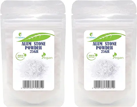 ALUM POLVO (Potasium ALUM) - 50 GR - 100% Natural | Ideal para la Formulación de Desodorantes, Cuidado Corporal y Productos para Después del Afeitado  