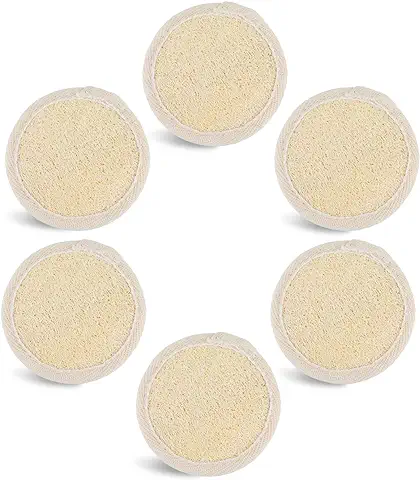 Amabro Esponja de lufa para la Cara, 6 Unidades de Esponja Exfoliante Facial, Esponja de Limpieza de Lufa, Almohadilla de Limpieza de Esponja, Cepillo Removedor de Maquillaje para Hombres y Mujeres,  