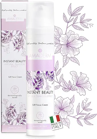 AMADERM Instant Beauty 50ml | Crema Contorno Ojos y Cara con Efecto FILTRO INSTAGRAM Iluminante al Ácido Hialurónico y Manteca de Karité | Soft Focus | MADE IN ITALY Inspirado en la Skincare Coreana  