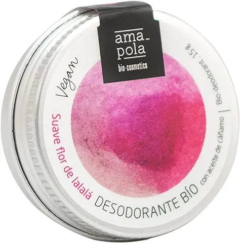 Amapola Bio Desodorante Sólido [Flor de Lalala] Crema Bálsamo Natural Sin Agua, Alcohol, Aluminio ni Plásticos - Coco, Caléndula y Aceite de Cáñamo - Mujer Hombre Niños y Pies - Vegano y Cruelty Free  