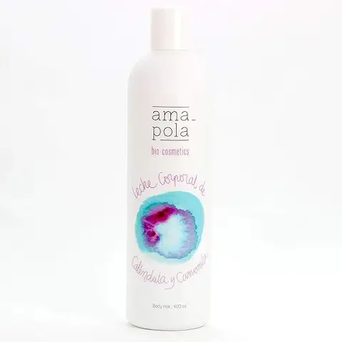 AMAPOLA BIOCOSMETICS Leche Corporal de Caléndula y Manzanilla - Hidratación y Protección para Pieles Sensibles - Ingredientes Ecológicos, Naturales y Veganos [400 ml]  