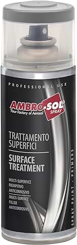 AMBRO-SOL Pinturas Tratamiento Superficies Antioxido Metal uso General. Imprimacion Spray. Gris, 400 ml  