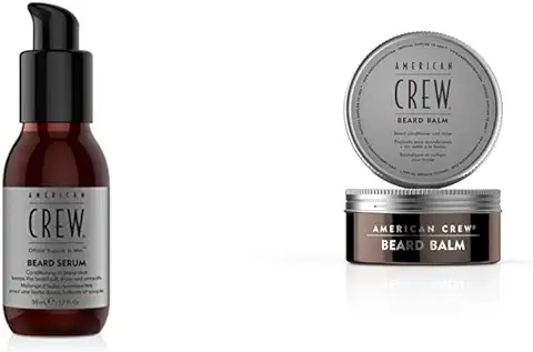 American Crew Aceite Barba Hombre, Sérum, Hidrata y Mantiene la Barba Arreglada, 50 ml & Bálsamo De Barba - 60 gr.  