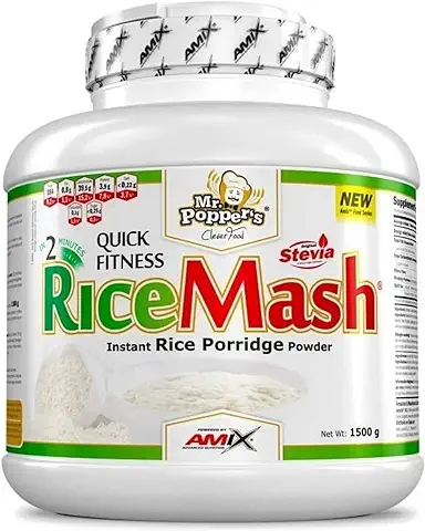 AMIX - Suplemento Alimenticio - RiceMash en Formato de 1,5 kilos - Gran Aporte Nutritivo y Saciante - Contenido Rico en Carbohidratos - Sabor a Crema de Cacahuete