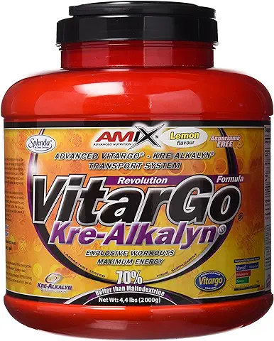 Amix, Vitargo Load + Kre-Alkalyn , Suplemento Alimenticio, Recuperador Muscular, Suplemento de Carbohidratos para masa Muscular, Creatina Monohidrato Amix, Sabor Limón, 2 KG  