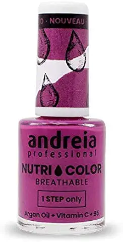 Andreia Professional NutriColor - Esmalte de Uñas Vegano con Nutrientes 100% Natural | Laca de Uñas Transpirable y Amigable con Uñas - Color NC19 Pink 10,5ml