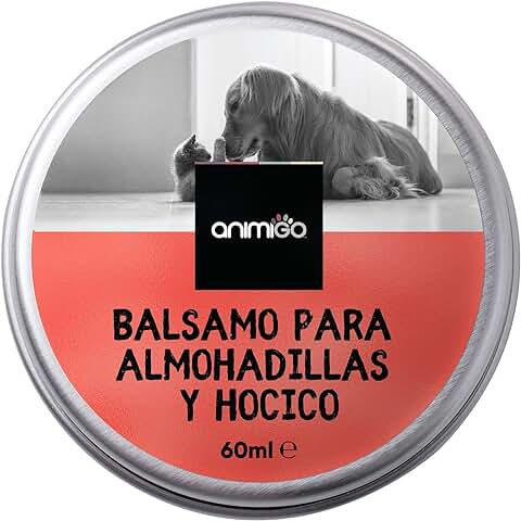 Animigo Bálsamo Protector de Almohadillas y Nariz de Perros y Gatos, 60 ml - Crema Hidratante Natural con Cera de Abeja y Aceites Esenciales, para Irritación, Picores y Piel Agrietada y Seca  