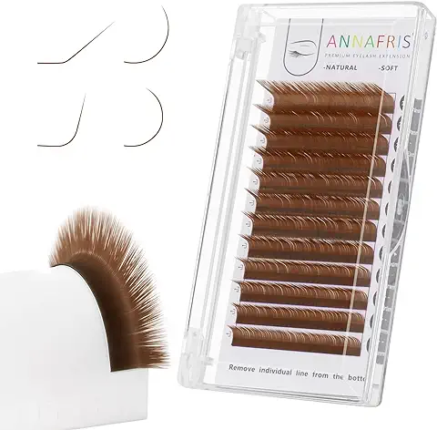 ANNAFRIS Pestañas Pelo a Pelo Color Marrón 0.10 D 8-15mm Mix Individuales Extensiones de Pestañas Postizas Volumen Ruso Pestañas Naturales Eyelash Extensions(Brown 0.10-D Mix)  