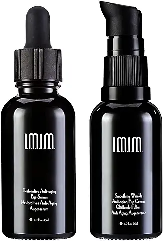 Antiarrugas, Incluye Crema y Serum, para el Cuidado del Contorno de Ojos, con Ácido Hialurónico Péptidos Q10, Antiojeras, Hidratante, Anti-Edad, para Mujer y Hombre, 2x30ml, IMIM  