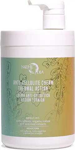 Anticelulitico Reductor Efecto Calor. Crema Anticelulitica Térmica que Combate la Celulitis. Con Cafeína, Iodo Orgánico y Extractos de Algas. Marca: Noche y Día. 1000 ml.  