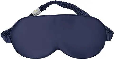 Antifaz de Dormir Seda YUNCHI 100% Anti-Luz Máscara de Ojos Cómoda Suave Agradable para la piel Tela Seda de Morera Natural Pura y pp Algodón Relleno Antifaces para Mujeres Hombres (Azul Oscuro)  