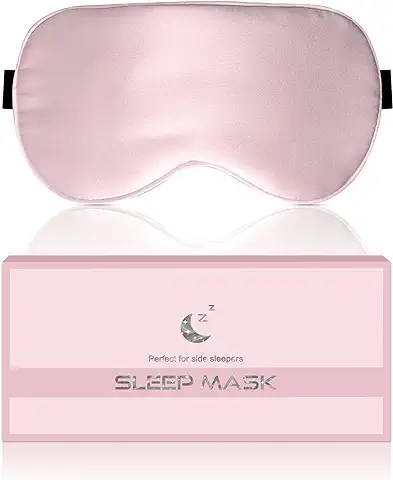 Antifaz para Dormir, Antifaz para Ojos 100% Pura Seda de Morera, Antifaz Dormir, Siesta, MeditacióN, Descanso y Viajes (Rosa)  