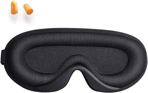 Antifaz para Dormir, Diseño de Puente Nasal Alto en 3D, Máscara de Viaje Opaca Ultrasuave, para Dormir, Tomar una Siesta, Meditar, Descansar bien y Viajar(Negro)  