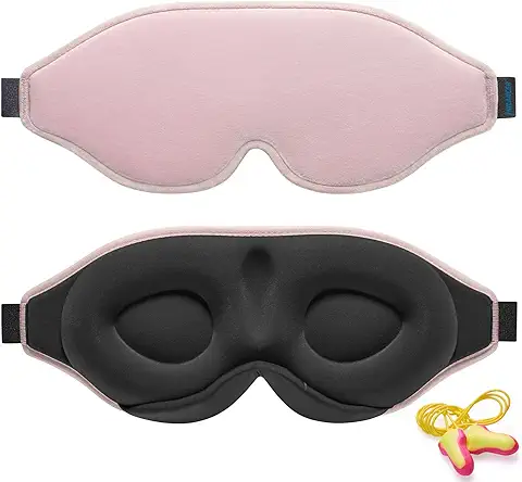 Antifaz para Dormir Innovador para Hombres y Mujeres, Máscara con Diseño que Bloquea la luz y la Claridad al 100%, para Dormir, Tomar una Siesta, Meditar, Descansar bien y Viajar（Rosa）  