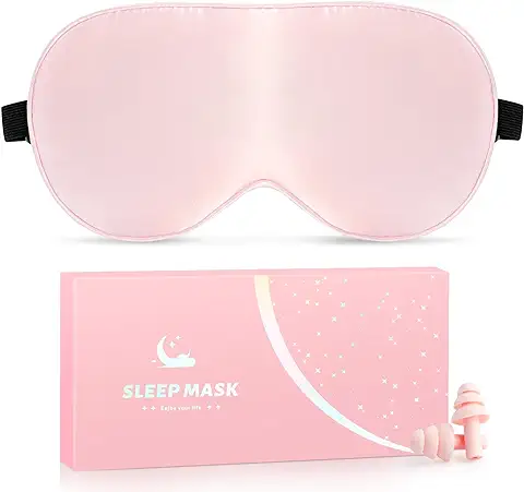 Antifaz para Dormir para Mujer y Hombre, Máscara para Dormir de Seda 100% Natural, Antifaz Dormir Ultraligera que Bloquea la Luz, Antifaz para Dormir Seda para Viaje, Siesta, Yoga, Meditar, Descansar  