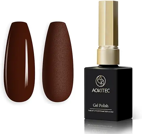 Aokitec Kit de Esmalte de Uñas en Gel, Kit de Esmalte en Gel de Vampiro Negro Lacas de Uñas en Gel Kit de Bricolaje de Manicura de Hogar Regalos para Mujeres Navideños, Monocolor/15 ml  