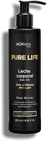 AOKlabs - Body Milk Reafirmante, Crema Hidratante Corporal I Propiedades Antioxidantes, de Hidratación y de Absorción para todo tipo de Pieles I Alto Porcentaje de Oro Africano I 250 ml  