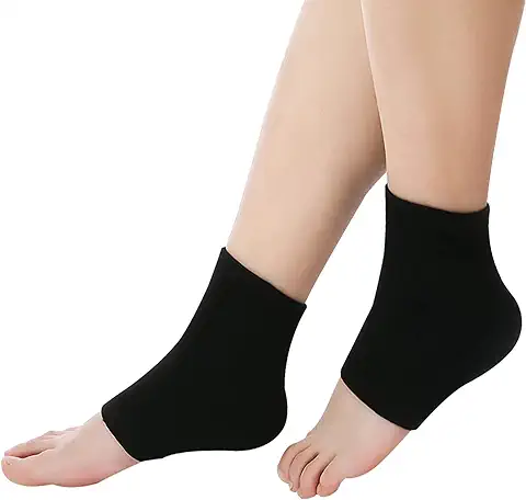 AOOTUERL 1 par Calcetines de Talón de gel Hidratante Transpirable, Adecuado para Tacones Secos Agrietados, Adecuado para el Cuidado de los Pies,Talón Agrietado, Reparación Piel seca y Agrietada  