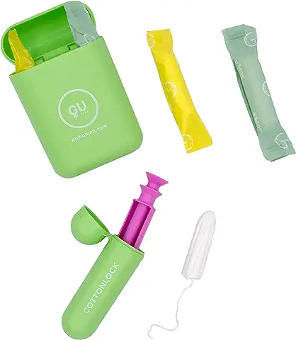 Aplicador Reutilizable para Tampones - Incluye 14 Tampones, 1 Gel Íntimo Orgánico, 1 Funda y 1 Estuche - Tamaño Súper y Súper Plus - Comodidad y Protección - Resistente a Bacterias - GU Woman  