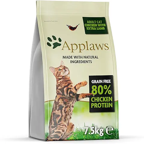 Applaws Natural Completo Alimento Seco para Gatos sin Granos Pollo con Extra de Cordero para Gatos Adultos - Bolsa Resellable 7.5kg  