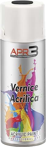 APR3 - Pintura Acrílica en Spray, Color Negro Brillo, RAL 9005, Perfecto para Múltiples Aplicaciones en Exterior e Interior, 400 ml  
