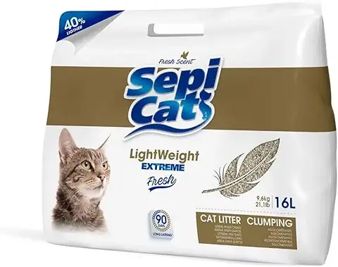 Arena Aglomerante Lightweight Extreme Fresh: Ligera y Aromática, Ideal para Gatos con Almohadillas Sensibles - Arena para Gatos 16 Litros - Arena Absorbente  