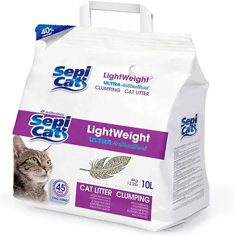 Arena Lightweight Ultra Antibacterial: Arena Aglomerante Ligera y Eco-Friendly para Gatos, con Potente Agente Bactericida, Duración Prolongada y Fácil Manejo - Arena para Gatos 10L  