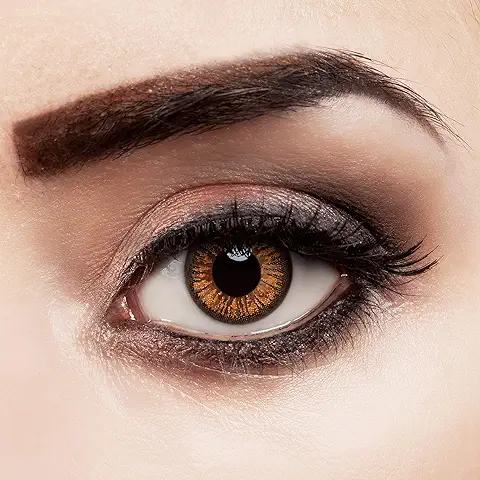 Aricona Kontaktlinsen – Orange Lilly: Lentes de Contacto Marrón - Lentes de Contacto de Color Marrón Natural sin Dioptrías Puede Utilizarse Durante 12 Meses, 2 Piezas  